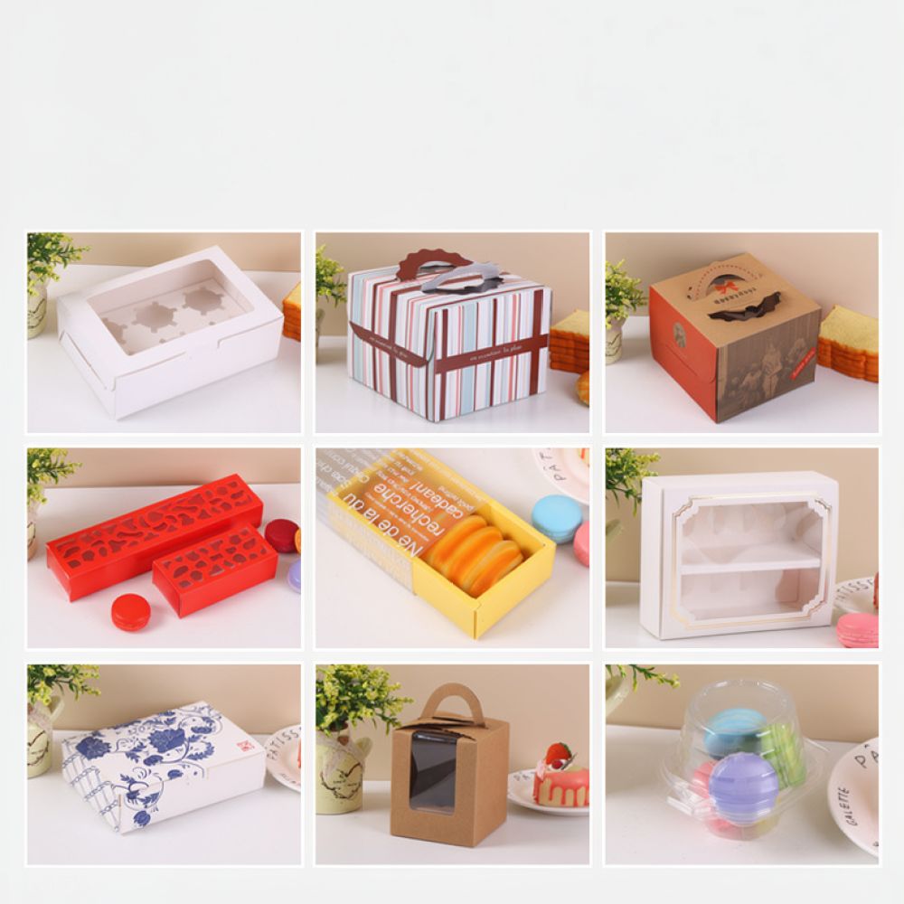 Food Storage Containers - กล่องบรรจุภัณฑ์เบเกอรี่คุณภาพดี สำหรับใส่คัพเค้ก มัฟฟิน ทาร์ต กล่องกระดาษแข็งแรง สำหรับจัดเก็บและจัดแสดงขนม