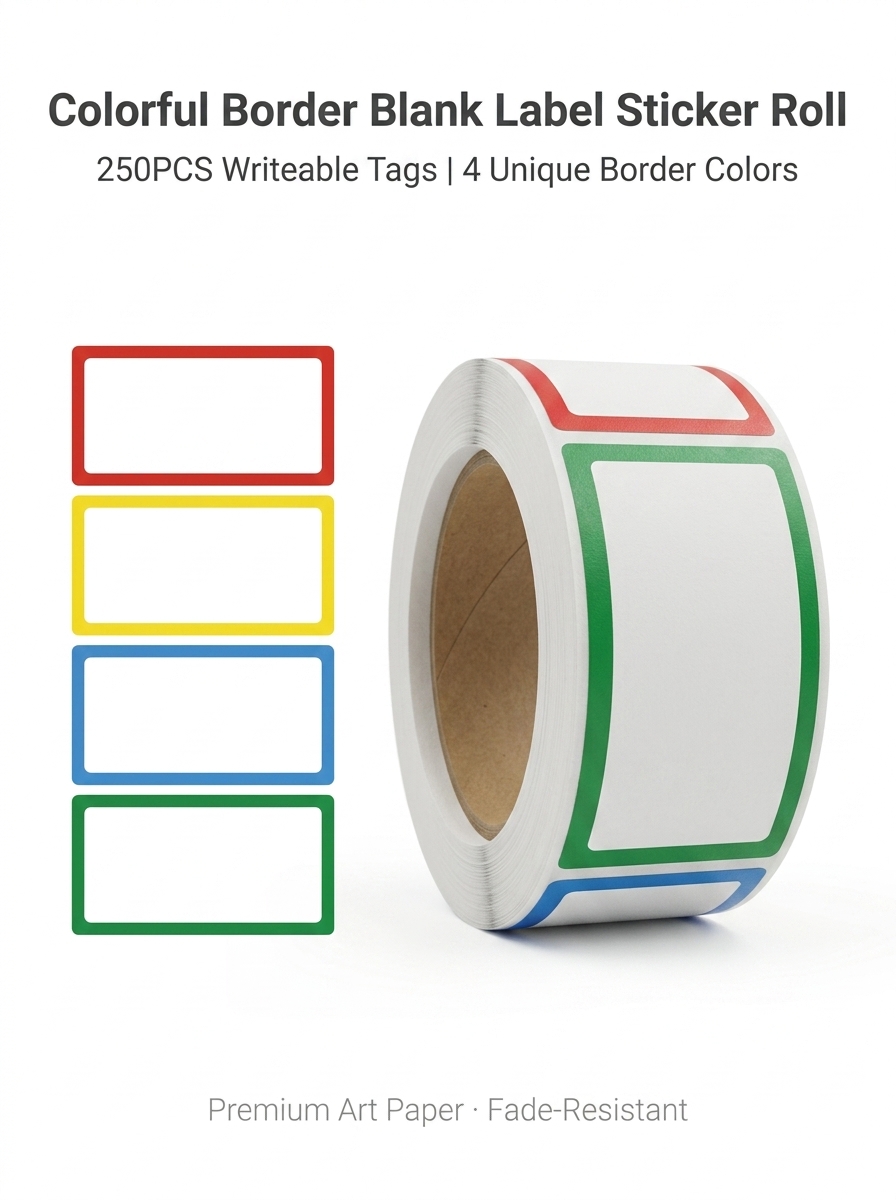 Food Storage Labels - 250 PCS/ม้วนชื่อเก็บหนังสือจําแนกสติกเกอร์,4 แบบ 1.0 * 1.8in