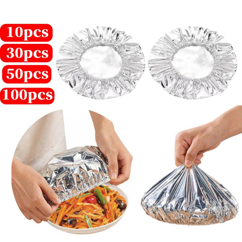 Food Storage Bag - 10-100PCS ฝาครอบฉนวนกันความร้อนแบบใช้ซ้ำได้, อลูมิเนียมฟอยล์ยืดหยุ่นสำหรับเก็บอาหาร, ถุงเก็บอาหารสดสำหรับแซนวิช