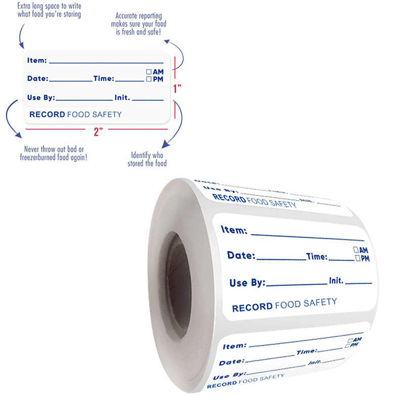 Food Storage Labels - ใหม่ # 500 ชิ้น/ม้วน สติกเกอร์ติดครัว แบบมีกาวในตัว