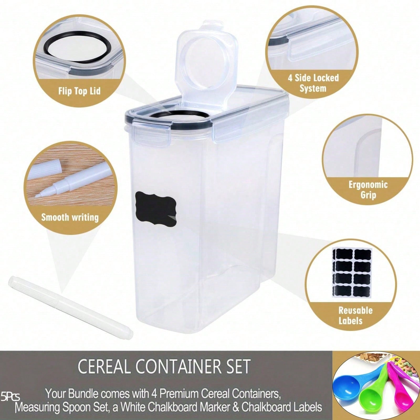 ชุด 4 ชิ้น กล่องเก็บอาหารแห้งแ - Food Storage Meals บทวิจารณ์และราคา