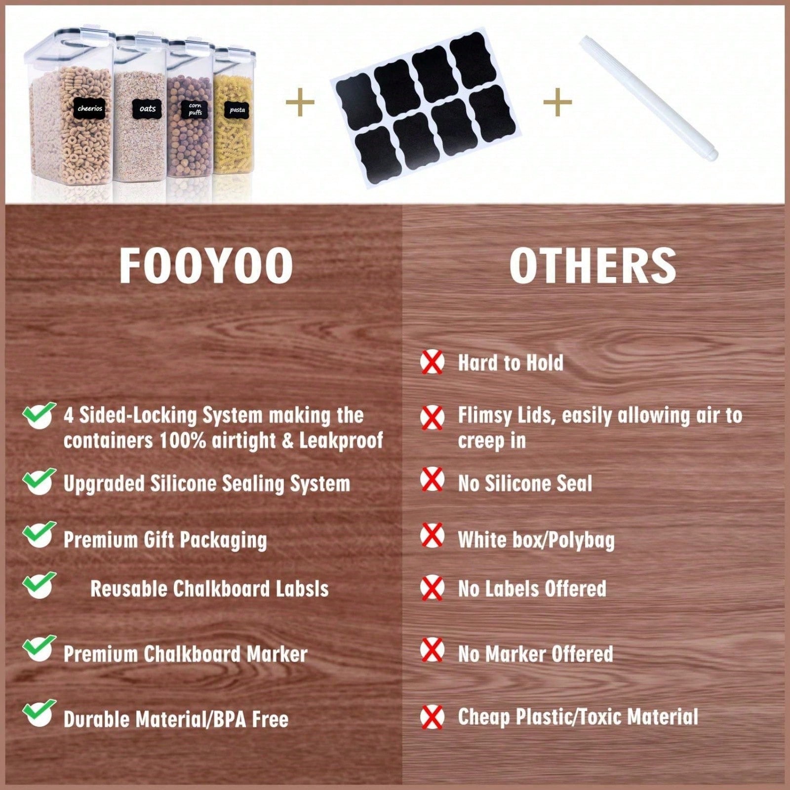 ชุด 4 ชิ้น กล่องเก็บอาหารแห้งแ - Food Storage Meals บทวิจารณ์และราคา