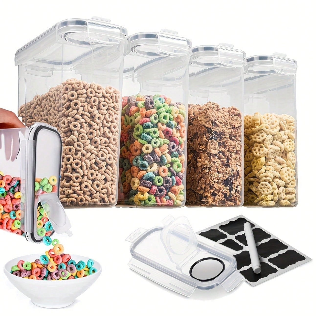 กล่องเก็บอาหารแบบปิดสนิทพร้อมฝ - Food Storage Labels บทวิจารณ์และราคา