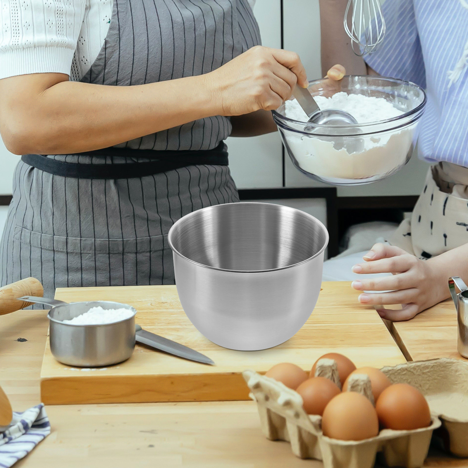 ชามผสมสแตนเลสหนา ชามโลหะหนาสำห - Food Storage Meals บทวิจารณ์และราคา
