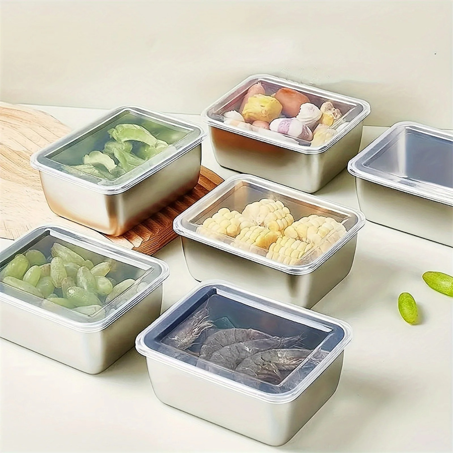 1/3/5pcs สแตนเลสกล่องเก็บอาหาร - Food Storage Oven Safe บทวิจารณ์และราคา