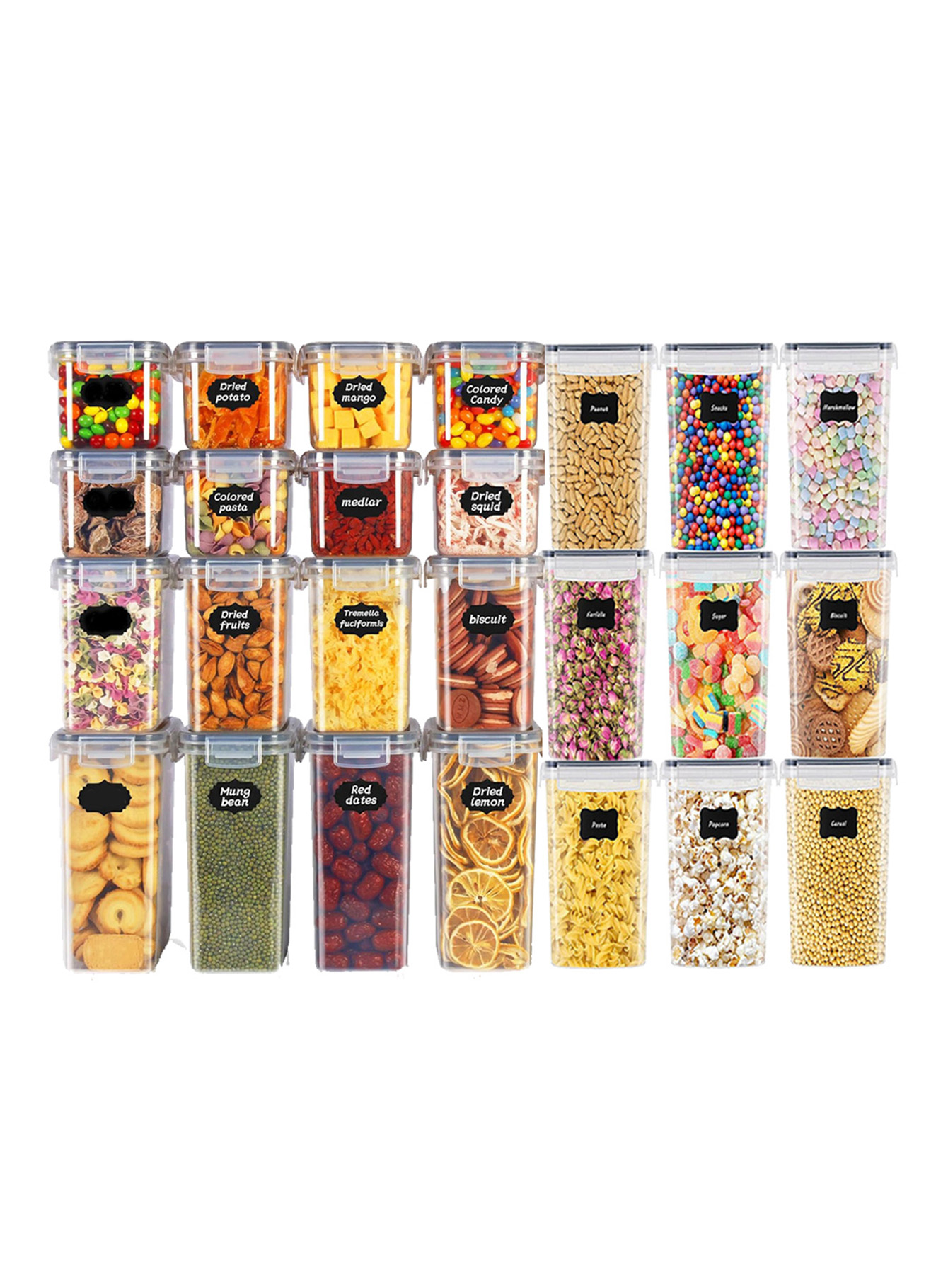 48 ชิ้น, ภาชนะเก็บอาหารแบบมีฝา - Food Storage Labels บทวิจารณ์และราคา